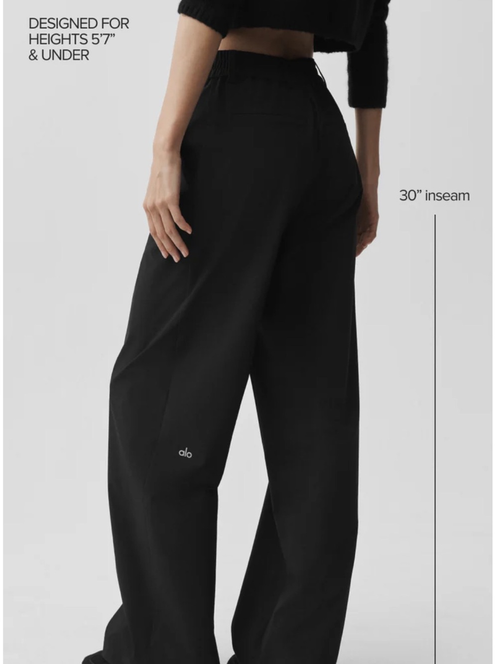ALO Yoga Pursuit High-Waist Wide-Leg Trousers in Black